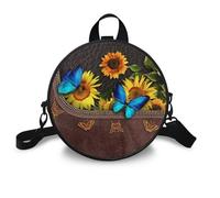 COEQINE Women'S Tote Bag for Travel Leather Sunflower Crossbody Bag for Women Butterfly Themed Waterproof Soft Cover Handbag With Shoulder Strap