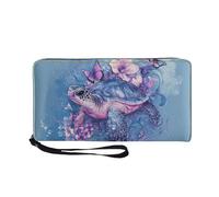 COEQINE Women's Wallet Sea Turtle Butterfly Leather Wallets Woman Small Compact Bifold Luxury Coin Pocket Wallet Ladies Mini Purse for Travel