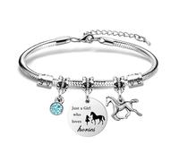 COEROW Horse Bracelet-Horse Bracelets Girls Gift Love Horse Girls Gift For Girls Just a Girl Who Loves Horses Bracelets,Give Women Daughter Granddaughter Keepsake Horse Pendant Jewelry