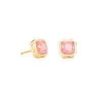 Coeur De Lion Couer De Lion Spikes Rose Quartz Gold Tone Square Stud Earrings 0.8 x 0.8cm