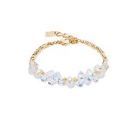 Coeur De Lion Dancing Crystals & Pearls Gold Tone Bracelet 1cm, 18cm + 3cm