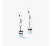 Coeur De Lion Geocube Iconic Aqua Lilac Drop Earrings 0.6 x 4cm