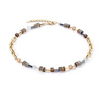 Coeur De Lion Geocube Chunky Chain Brown Gold Tone Necklace 0.6cm, 45.5cm + 6cm