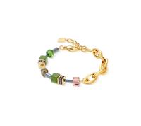 Coeur De Lion GeoCUBE Chunky Chain Gold-Green Gold Tone Bracelet 0.6cm, 18cm + 3cm