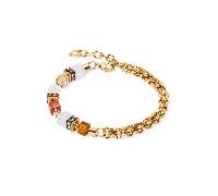 Coeur De Lion GeoCUBE Fusion Summer Sunset Gold Tone Bracelet 0.6cm, 18.5cm + 3cm