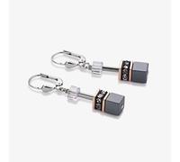 Coeur De Lion Geo Silver + Rose-Gold Blue Earrings