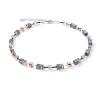 Coeur De Lion GeoCUBE Ice Blue Necklace 0.6cm, 42cm + 6cm