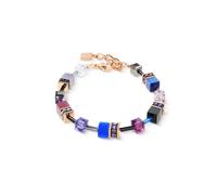 Coeur De Lion GeoCUBE Iconic Blue Moon Rose Gold Tone Bracelet 0.6cm, 18.5cm + 3cm