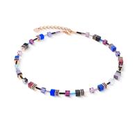 Coeur De Lion GeoCUBE Iconic Blue Moon Rose Gold Tone Necklace 0.6cm, 42cm + 6cm