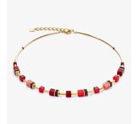Coeur De Lion GeoCUBE Iconic Lite Red Multi Stone Necklace 2800/10-0300