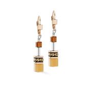 Coeur De Lion GeoCUBE Iconic Mocha Mousse Rose Gold Tone Drop Earrings 0.6 x 4cm