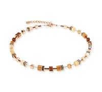 Coeur De Lion GeoCUBE Iconic Mocha Mousse Rose Gold Tone Necklace 0.6cm, 42cm + 6cm