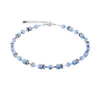 Coeur De Lion GeoCUBE Iconic Mono Blue Necklace 0.6cm, 42cm + 6cm