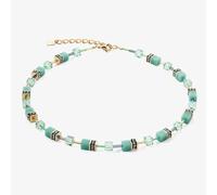 Coeur De Lion GeoCUBE Iconic Mono Gold Plated Green Crystal Necklace 4020/10-0533
