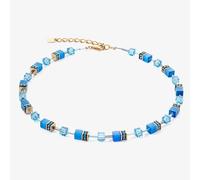 Coeur De Lion GeoCUBE Iconic Mono Turquoise & Gold Crystal Necklace 4020/10-0600