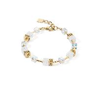 Coeur De Lion GeoCUBE Iconic Nature White Gold Tone Bracelet 0.6cm, 18.5cm + 3cm
