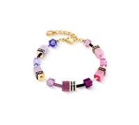 Coeur De Lion GeoCUBE Iconic Pink-Lilac Gold Tone Bracelet 0.6cm, 18.5cm + 3cm
