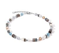 Coeur De Lion Geocube Iconic Precious Aqua-Beige Necklace 50+6cm