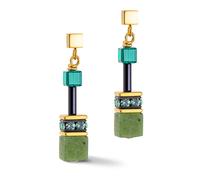 Coeur De Lion Geocube Iconic Precious Green Drop Earrings 3.2cm