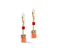 Coeur De Lion Geocube Iconic Red Gold Tone Drop Earrings 0.6 x 4cm