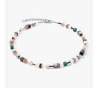 Coeur De Lion GeoCUBE Iconic Rose Gold & Green Multi Stone Necklace 4013/10-0521