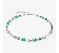 Coeur De Lion GeoCUBE Iconic Silver & Green Multi Stone Necklace 2830/10-0500