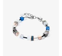 Coeur De Lion GeoCUBE Iconic Silver Tone Capri Blue Multi Stone Bracelet 4013/30-0756
