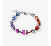 Coeur De Lion GeoCUBE Multicolour Rainbow Silver Crystal Bead Bracelet 2838/30-1520