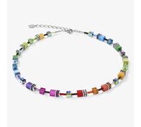 Coeur De Lion GeoCUBE Multicolour Rainbow Silver Crystal Bead Necklace 2838/10-1520