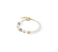 Coeur De Lion Gold Tone Pearl and Pastels Cubed Bracelet - Gold