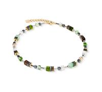 Coeur De Lion GeoCUBE Precious Motion Forest Light Gold Tone Necklace 0.6cm, 42cm + 6cm