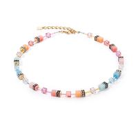Coeur De Lion Gold Aqua Apricot Cubes Necklace