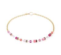 Coeur De Lion Gold Pink GeoCube Necklace - Silver