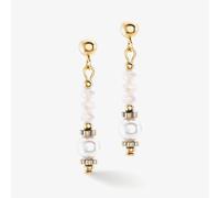 Coeur De Lion Little Twinkle Gold Tone Crystal Pearl Dropper Earrings 4434/21-1400
