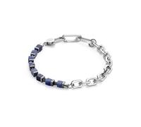 Coeur De Lion Men's Silver Blue Cubes Chain Bracelet - Silver