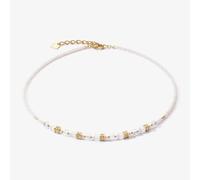 Coeur De Lion Mini Cubes Gold & White Multi Stone Necklace 4565/10-1416