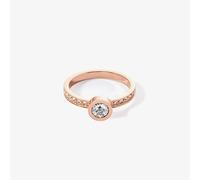Coeur De Lion Rose Gold Tone Crystal Shoulder Set Solitaire Ring 0228/40-1822-56