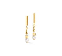 Coeur De Lion Shimmering Princess Pearls Gold-White Gold Tone Drop Earrings 0.5 x 3.3cm