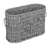 Coeusy Toilet Paper Organizer - Large Storage Basket for 6 Mega Rolls, Waterproof Wicker, Free Standing, Grey