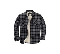 COEVALS CLUB Mens Flannel Jacket Sherpa Lumberjack Shirt Long Sleeve Checkered Snap Button Cotton Winter Shirt Jacket(Black Grey #58 XXL)