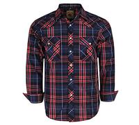 COEVALS CLUB Mens Shirts Long Sleeve Casual Push Button Plaid Suit Regular Fit Western Cowboy Pearl Snap Two Pockets Work Derss Button Up Shirts(Red & Black #12 XL)