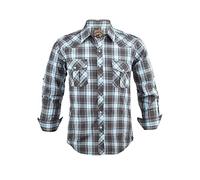 COEVALS CLUB Mens Shirts Long Sleeve Casual Push Button Plaid Suit Regular Fit Western Cowboy Pearl Snap Two Pockets Work Derss Button Up Shirts(Black & Barrier Reef #39 4XL)