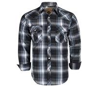 COEVALS CLUB Mens Shirts Long Sleeve Casual Push Button Plaid Suit Regular Fit Western Cowboy Pearl Snap Two Pockets Work Derss Button Up Shirts(Black Gray #9 3XL)