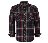 COEVALS CLUB Mens Shirts Long Sleeve Casual Push Button Plaid Suit Regular Fit Western Cowboy Pearl Snap Two Pockets Work Derss Button Up Shirts(Red Black #6 4XL)