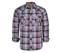 COEVALS CLUB Mens Shirts Long Sleeve Casual Push Button Plaid Suit Regular Fit Western Cowboy Pearl Snap Two Pockets Work Derss Button Up Shirts(Red & Gray #23 M)