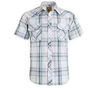 COEVALS CLUB Mens Shirts Short Sleeve Casual Push Button Plaid Suit Regular Fit Western Cowboy Pearl Snap Two Pockets Work Derss Button Up Shirts