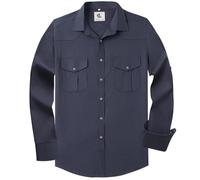 COEVALS CLUB Men's Western Long Sleeve Pearl Snap Cowboy Button Up Classic Country Design Casual Dress Shirt, #1 Grey, XXXXL