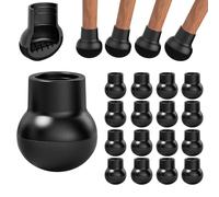COEWUR 16PCS Silicone Chair Leg Floor Protectors for Furniture Legs, 20-25mm Round Chair Leg Covers with Felt Pads Sliders,Black Sofa Feet Protectors for Wooden Floors No Noise No Scratches