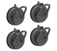 COEWUR 4 Pcs Suction Cup Hooks for Shower Black Heavy Duty Door Hanger for Bathroom, Kitchen, Glass Door, Mirror, Tile-Loofah, Towel, Coat, Bath Robe for Hanging up to 11.02 lbs