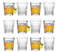 COEWUR 50ml Shot Glasses - Clear Heavy Base Shot Glass Set of 12 - Reusable Clear Bulk, Square Glass Cups for Whisky, Tequila, Vodka, Spirits, Liquor